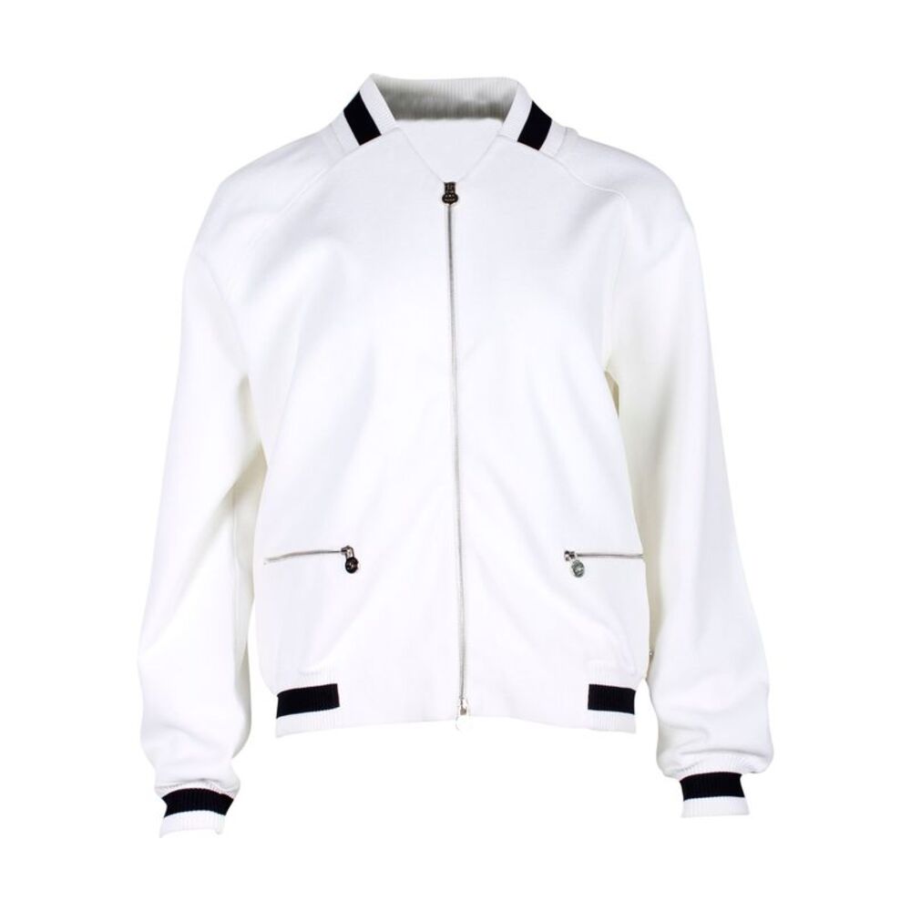 Chanel Knit Blouson Jacket in White Rayon